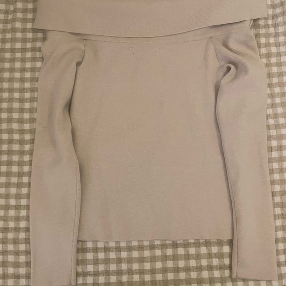 LOFT Cream Off-the-Shoulder Knit Sweater - Picture 4 of 4